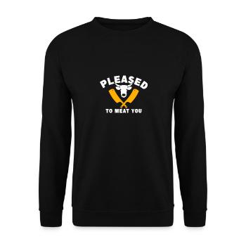 Griller Steak Porc Frotter Fumer BBQ Viande Fumoir - Sweat-shirt Unisexe - noir - Devant - Alina (178cm) & Michal (187cm)