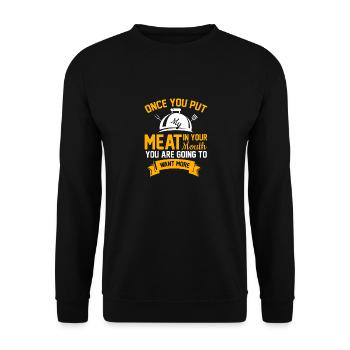 Griller Steak Porc Frotter Fumer BBQ Viande Fumoir - Sweat-shirt Unisexe - noir - Devant - Alina (178cm) & Michal (187cm)