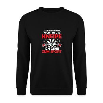 Ich gehen nicht in die Kneipe Ich gehe zum Sport D - Unisex Pullover - Schwarz - Vorne - Alina (178cm) & Michal (187cm)