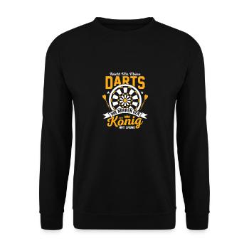 Reicht mir meine Darts Ihr Narren Team Dartspieler - Unisex Pullover - Schwarz - Vorne - Alina (178cm) & Michal (187cm)