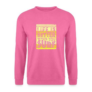 Surfer Citation Drôle - Sweat-shirt Unisexe - rose - Devant