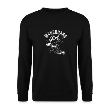 Wakeboard Fille Wakeboard Vintage Funny Wake - Sweat-shirt Unisexe - noir - Devant - Alina (178cm) & Michal (187cm)
