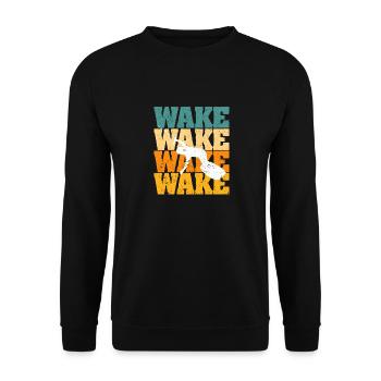 Retro Wakeboard Vintage Wake Boarding Water Sports - Unisex Sweatshirt - black - Front - Alina (178cm) & Michal (187cm)