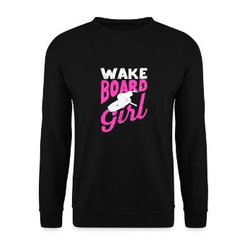 Wakeboard Fille Wakeboard Vintage Funny Wake - Sweat-shirt Unisexe - noir - Devant - Alina (178cm) & Michal (187cm)