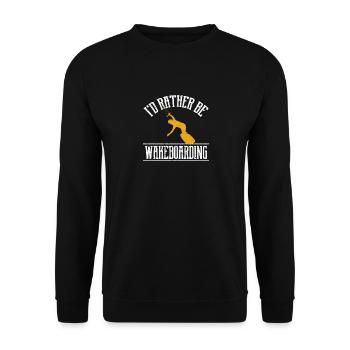 I'd Rather Be Wakeboarding Lustiger Wakeboarder - Unisex Pullover - Schwarz - Vorne - Alina (178cm) & Michal (187cm)