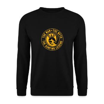 Papa The Man The Myth The Surfer Legend Father - Unisex Sweatshirt - black - Front - Alina (178cm) & Michal (187cm)