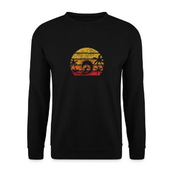Vintage Surfer Retro Surfing Beach Lovers Surf - Unisex Sweatshirt - black - Front - Alina (178cm) & Michal (187cm)
