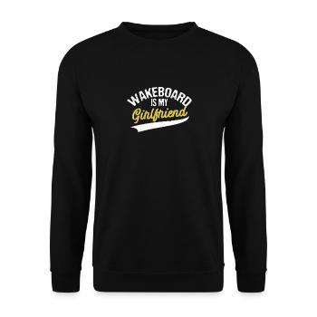 Wakeboard ist meine Freundin lustig Wakeboarding - Unisex Pullover - Schwarz - Vorne - Alina (178cm) & Michal (187cm)