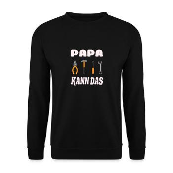 PAPA Shirt Geschenk Werkzeug Bester Papa - Unisex Pullover - Schwarz - Vorne - Alina (178cm) & Michal (187cm)
