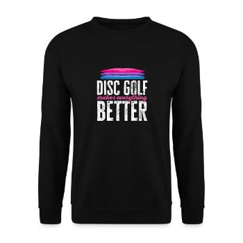 Discgolf Disc Golf Frisbee - Unisex Pullover - Schwarz - Vorne - Alina (178cm) & Michal (187cm)
