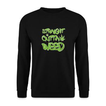 MARIHUANA SMOKE 420 CANNABIS WEED HANF DESIGN - Unisex Pullover - Schwarz - Vorne - Alina (178cm) & Michal (187cm)
