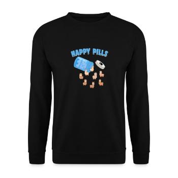 Happy Pills Farm Animal Funny Alpaca Lovers Humor - Unisex Sweatshirt - black - Front - Alina (178cm) & Michal (187cm)