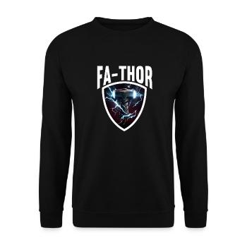 Papa Vathor Va Thor Vatertag Vatertagsgeschenk - Unisex Pullover - Schwarz - Vorne - Alina (178cm) & Michal (187cm)