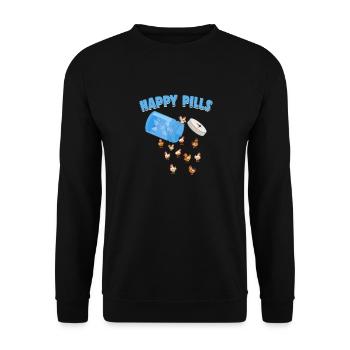 Happy Pills Animal de ferme Drôle d’amoureux de poulet Humour - Sweat-shirt Unisexe - noir - Devant - Alina (178cm) & Michal (187cm)