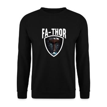 Papa Vathor Va Thor Fête des pères Fête des pères Cadeau de fête des pères - Sweat-shirt Unisexe - noir - Devant - Alina (178cm) & Michal (187cm)