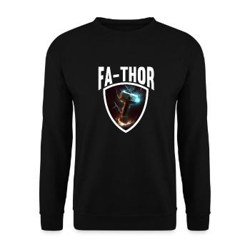 Papa Vathor Va Thor Vatertag Vatertagsgeschenk - Unisex Pullover - Schwarz - Vorne - Alina (178cm) & Michal (187cm)