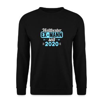 Weltbester Ex-Mann seit 2020 Scheidungs - Unisex Pullover - Schwarz - Vorne - Alina (178cm) & Michal (187cm)