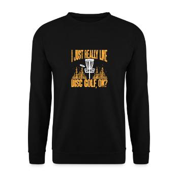 Discgolf Disc Golf Frisbee - Unisex Sweatshirt - black - Front - Alina (178cm) & Michal (187cm)