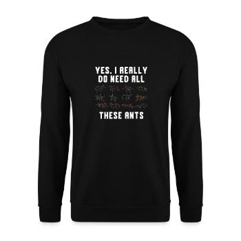 Ant Insect Collector Entomologist - Unisex Sweatshirt - black - Front - Alina (178cm) & Michal (187cm)