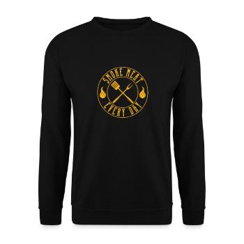 Fumer de la viande tous les jours Drôle BBQ Fumoir Grillades - Sweat-shirt Unisexe - noir - Devant - Alina (178cm) & Michal (187cm)