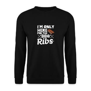 I'm just funny here because of the BBQ ribs - Unisex Sweatshirt - black - Front - Alina (178cm) & Michal (187cm)
