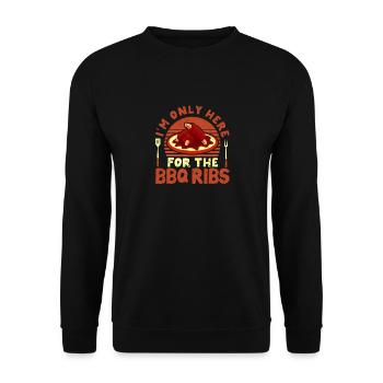 Je suis juste drôle ici à cause des côtes levées du barbecue - Sweat-shirt Unisexe - noir - Devant - Alina (178cm) & Michal (187cm)