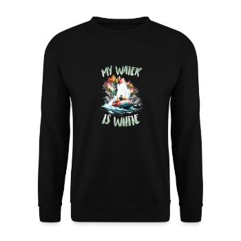 Fluss Rafting - Unisex Pullover - Schwarz - Vorne - Alina (178cm) & Michal (187cm)