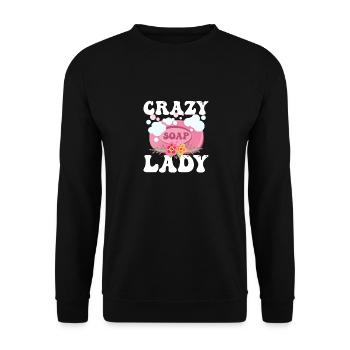 Crazy Soap Lady Soapmaking Soapmaker - Unisex Sweatshirt - black - Front - Alina (178cm) & Michal (187cm)