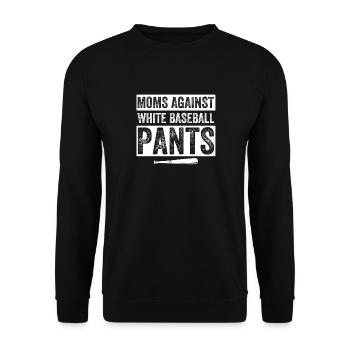 Mütter gegen weiße Baseballhosen - Unisex Pullover - Schwarz - Vorne - Alina (178cm) & Michal (187cm)