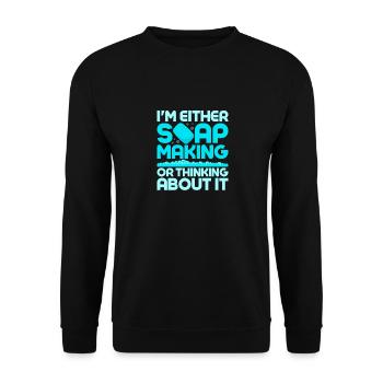 Je fais du savon ou j’y pense soapma - Sweat-shirt Unisexe - noir - Devant - Alina (178cm) & Michal (187cm)