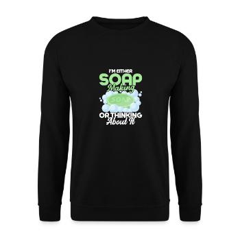 Je fais du savon ou j’y pense soapma - Sweat-shirt Unisexe - noir - Devant - Alina (178cm) & Michal (187cm)