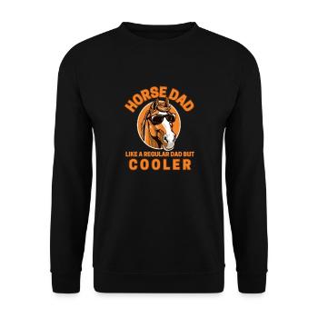 Pferd Papa wie ein normaler Vater, aber cooler - Unisex Pullover - Schwarz - Vorne - Alina (178cm) & Michal (187cm)