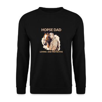 Horse Dad - Loving And Protective Horse - Unisex Sweatshirt - black - Front - Alina (178cm) & Michal (187cm)