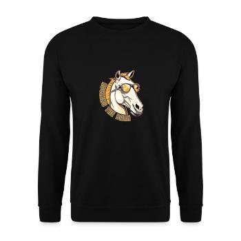 Horse Head with sunglasses - Horse Dad - Unisex Sweatshirt - black - Front - Alina (178cm) & Michal (187cm)