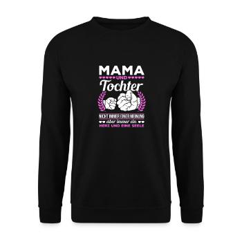 tolles Muttertag Spruch - ein Herz und eine Seele. - Unisex Pullover - Schwarz - Vorne - Alina (178cm) & Michal (187cm)