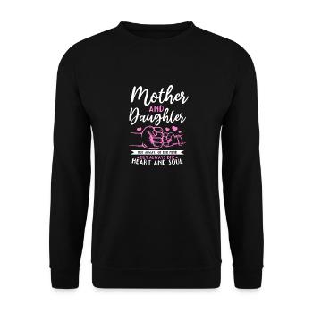 great Mother's Day saying - one heart and one soul. - Unisex Sweatshirt - black - Front - Alina (178cm) & Michal (187cm)