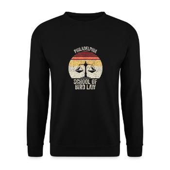 Vintage Retro Philadelphia Schule des Vogelrechts - Unisex Pullover - Schwarz - Vorne - Alina (178cm) & Michal (187cm)