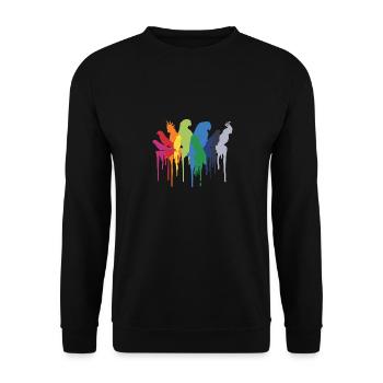 Macaw Cockatiel African Grey Parrot Bird Lover - Unisex Sweatshirt - black - Front - Alina (178cm) & Michal (187cm)