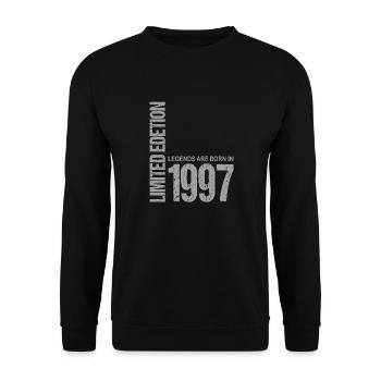 26. Geburtstag Damen Herren 26 Jahre 1997 Lustig - Unisex Pullover - Schwarz - Vorne - Alina (178cm) & Michal (187cm)