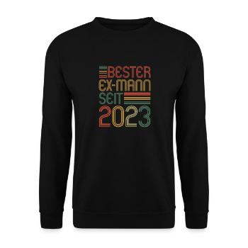 Weltbester Ex-Mann seit 2023 Scheidungs - Unisex Pullover - Schwarz - Vorne - Alina (178cm) & Michal (187cm)