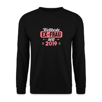 Weltbeste Ex-Frau seit 2019 Scheidungs - Unisex Pullover - Schwarz - Vorne - Alina (178cm) & Michal (187cm)