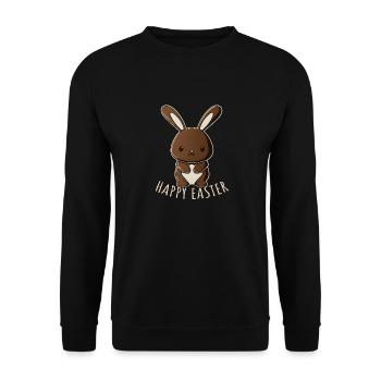 Chocolate Bunny Cute Easter Chocolate Bunny Happy - Unisex Sweatshirt - black - Front - Alina (178cm) & Michal (187cm)