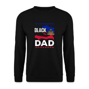 Haiti Haitian Flagge Vater Kind I Geschenk - Unisex Pullover - Schwarz - Vorne - Alina (178cm) & Michal (187cm)