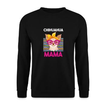 Hund Chihuahua Mama - Unisex Pullover - Schwarz - Vorne - Alina (178cm) & Michal (187cm)