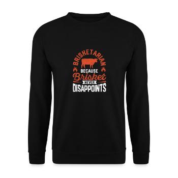 Brisketarian, weil Brisket den BBQ-Liebhaber nie - Unisex Pullover - Schwarz - Vorne - Alina (178cm) & Michal (187cm)
