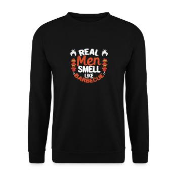 Les vrais hommes sentent le barbecue drôle de barbecue - Sweat-shirt Unisexe - noir - Devant - Alina (178cm) & Michal (187cm)