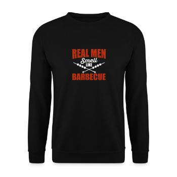 Real Men Smell Like Barbecue Funny BBQ - Unisex Sweatshirt - black - Front - Alina (178cm) & Michal (187cm)