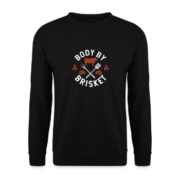 Body By Brisket Funny BBQ Lover Smoker Grilling - Unisex Sweatshirt - black - Front - Alina (178cm) & Michal (187cm)