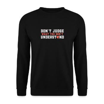 Sensibilisation à l’autisme – Ne jugez pas ce que - Sweat-shirt Unisexe - noir - Devant - Alina (178cm) & Michal (187cm)