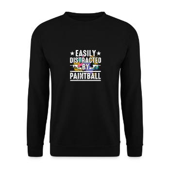 Paintball Player Splatter Paintball Gamer Saying - Unisex Sweatshirt - black - Front - Alina (178cm) & Michal (187cm)